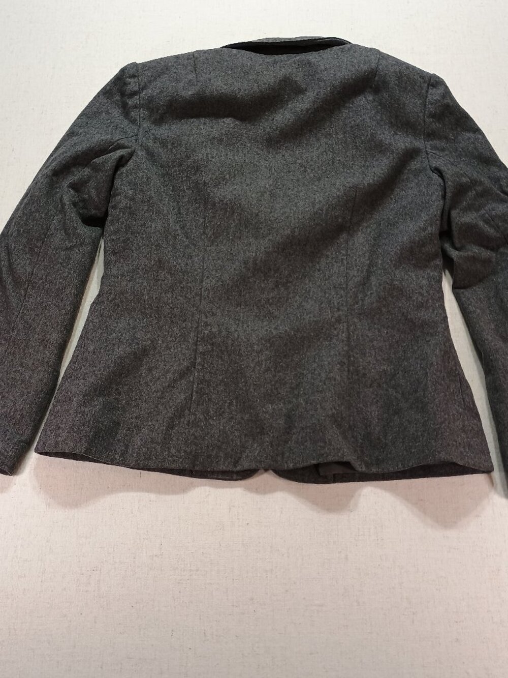 Gray Wool Blend Tailored Blazer Jacket Patch Pockets Medium, vintage old money - Picture 5 of 9